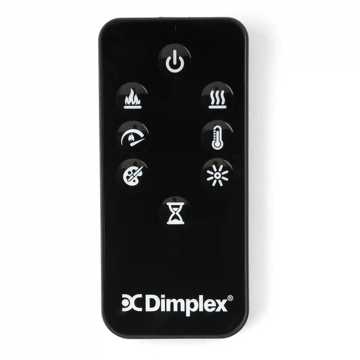 Dimplex remote control with power and heat mode icons
