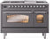 ILVE Nostalgie II 48-Inch Freestanding Natural Gas Dual Fuel Range in Matte Graphite with Chrome Trim (UP48FNMPMGC)