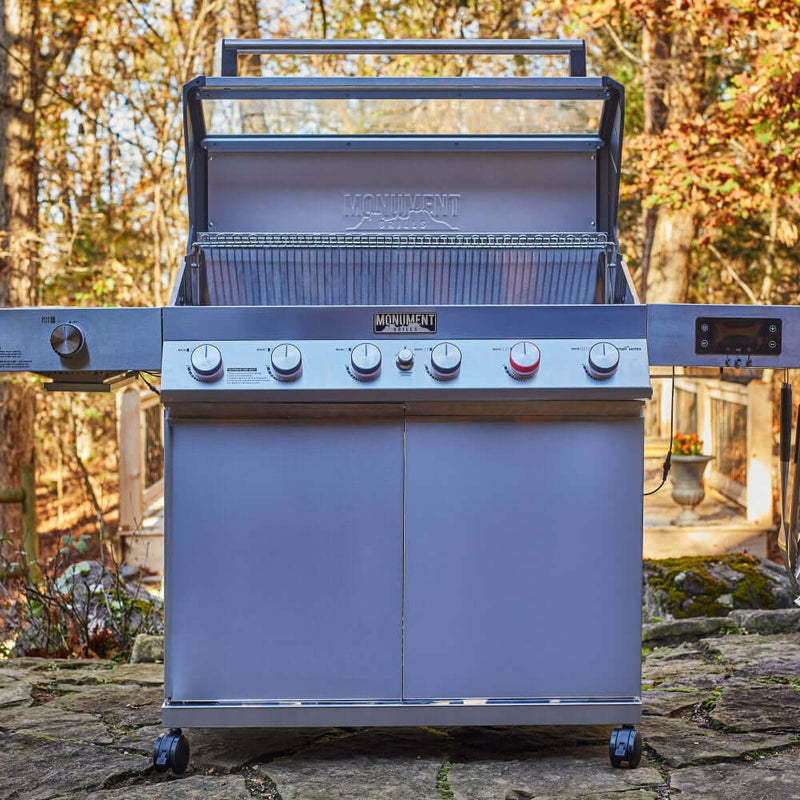 Monument Denali Smart Tech Propane Gas Grill in Stainless Steel with 6 Burners & Grill Cover (D605P)