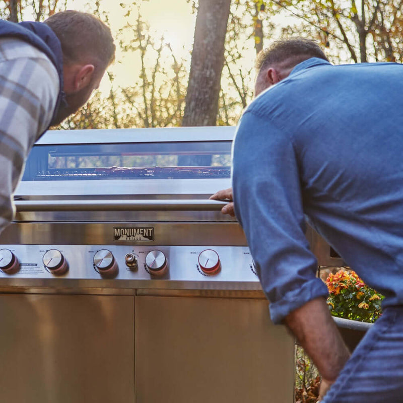 Monument Denali Smart Tech Propane Gas Grill in Stainless Steel with 6 Burners & Grill Cover (D605P)