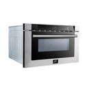 Forno 5-Piece Appliance Package - 30-Inch Induction Range, Under Cabinet Range Hood,  French Door Refrigerator with Water Dispenser, Dishwasher, and  Microwave Drawer in Stainless Steel