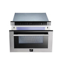 Forno 5-Piece Appliance Package - 30-Inch Induction Range, Under Cabinet Range Hood,  French Door Refrigerator with Water Dispenser, Dishwasher, and  Microwave Drawer in Stainless Steel
