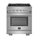FORNO 2-Piece Appliance Package- 30-Inch Gas Range and 30-Inch French Door Refrigerator in Stainless Steel (FBDL-019-01CAUS)