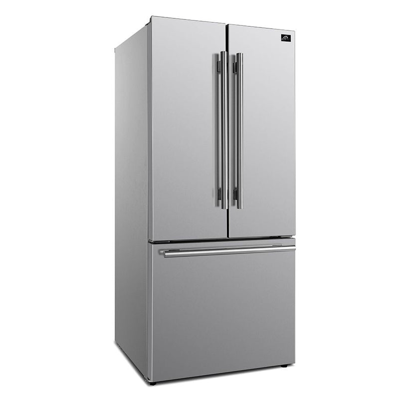 FORNO 2-Piece Appliance Package- 30-Inch Gas Range and 30-Inch French Door Refrigerator in Stainless Steel (FBDL-019-01CAUS)
