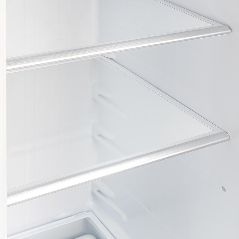 White refrigerator interior shelf and side rails with small raised tabs