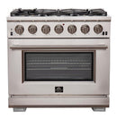 FORNO 2-Piece Appliance Package- 36-Inch Gas Range and 36-Inch Refrigerator with Water Dispenser in Stainless Steel (FBDL-019-02CAUS)