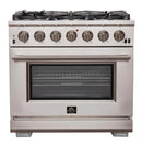 Forno 2-Piece Appliance Package - 36-Inch Gas Range and 60-Inch Built-In Refrigerator in Stainless Steel