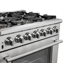 FORNO 2-Piece Appliance Package- 36-Inch Gas Range and 36-Inch Refrigerator with Water Dispenser in Stainless Steel (FBDL-019-02CAUS)