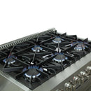 Forno 4-Piece Appliance Package - 36-Inch Dual Fuel Range, 60-Inch Refrigerator, 24-Inch Microwave Drawer, & 3-Rack Dishwasher in Stainless Steel