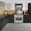 Forno 2-Piece Appliance Package - 36-Inch Gas Range and 60-Inch Built-In Refrigerator in Stainless Steel