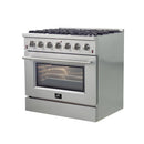 Forno 2-Piece Appliance Package - 36-Inch Gas Range and 60-Inch Built-In Refrigerator in Stainless Steel