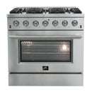Forno 2-Piece Appliance Package - 36-Inch Gas Range and 60-Inch Built-In Refrigerator in Stainless Steel
