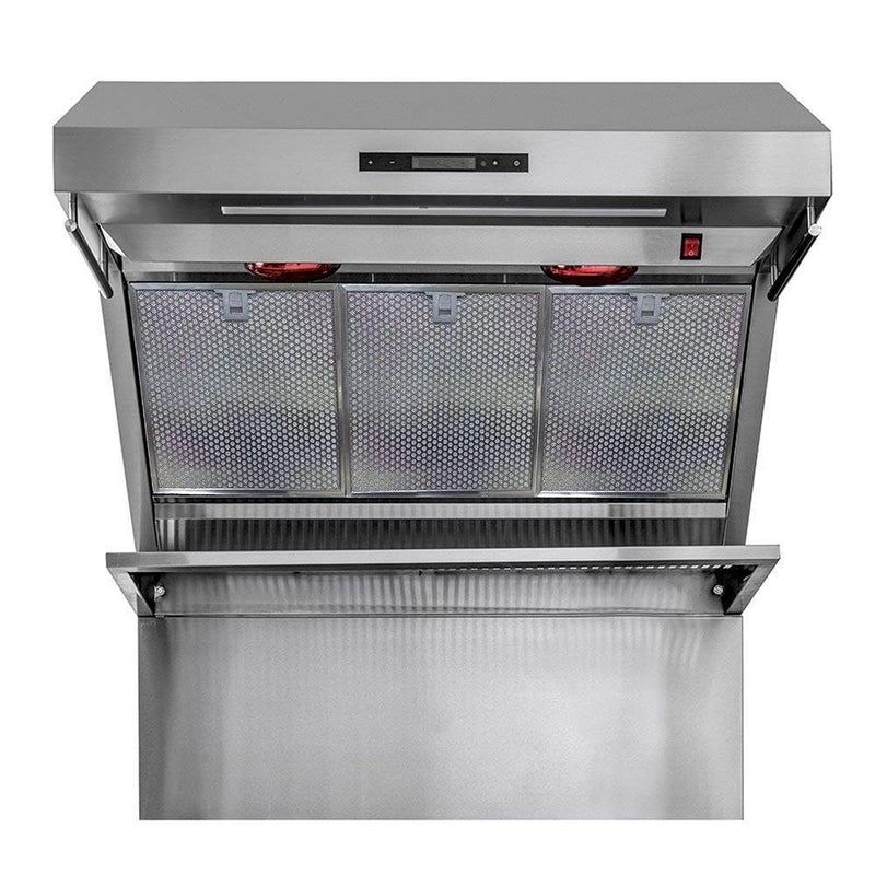 Forno 3-Piece Appliance Package - 36-Inch Dual Fuel Range, Refrigerator, & Wall Mount Hood with Backsplash in Stainless Steel