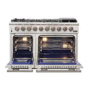 Forno 3-Piece Appliance Package - 48-Inch Capriasca Gas Range, Refrigerator, & Wall Mount Hood in Stainless Steel (FBDL-019-07CAUS)