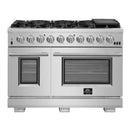 Forno 5-Piece Pro Appliance Package - 48-Inch Gas Range, 60-Inch Pro-Style Refrigerator, Wall Mount Hood with Backsplash, 24-Inch Microwave Oven, & 3-Rack Dishwasher in Stainless Steel
