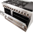 Forno 4-Piece Appliance Package - 48-Inch Dual Fuel Range, 60-Inch Refrigerator, 24-Inch Microwave Oven, & 3-Rack Dishwasher in Stainless Steel