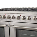 Forno 5-Piece - 48-Inch Gas Range, 60-Inch Refrigerator, Wall Mount Hood with Backsplash, 24-Inch Microwave Drawer, & 3-Rack Dishwasher in Stainless Steel