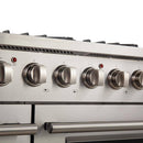 Forno 5-Piece Appliance Package - 48-Inch Gas Range, 60-Inch Refrigerator, Wall Mount Hood with Backsplash, 24-Inch Microwave Oven, & 3-Rack Dishwasher in Stainless Steel