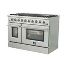 Forno 3-Piece Appliance Package - 48-Inch Gas Range, Refrigerator, & Wall Mount Hood in Stainless Steel (FBDL-018-04CAUS)