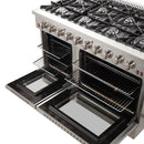 Forno 4-Piece Appliance Package - 48-Inch Gas Range, 60-Inch Refrigerator, 24-Inch Microwave Oven, & 3-Rack Dishwasher in Stainless Steel