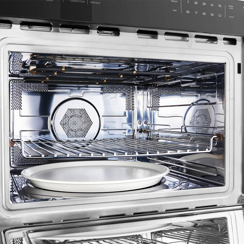 Forno 4-Piece Appliance Package - 48-Inch Dual Fuel Range, 60-Inch Refrigerator, 24-Inch Microwave Oven, & 3-Rack Dishwasher in Stainless Steel