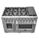 Forno 48-Inch Capriasca Gas Range with 8 Burners, 160,000 BTUs, & French Door Gas Oven in Stainless Steel (FFSGS6460-48)