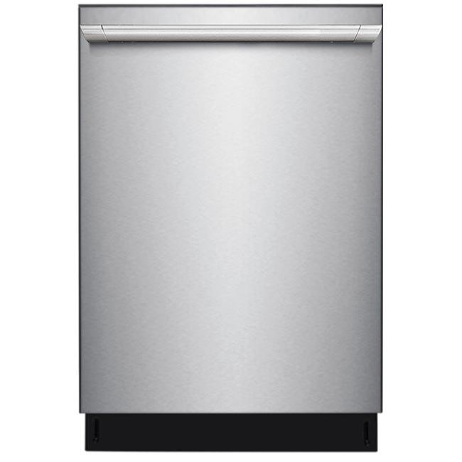 Stainless steel freestanding dishwasher with front control panel
