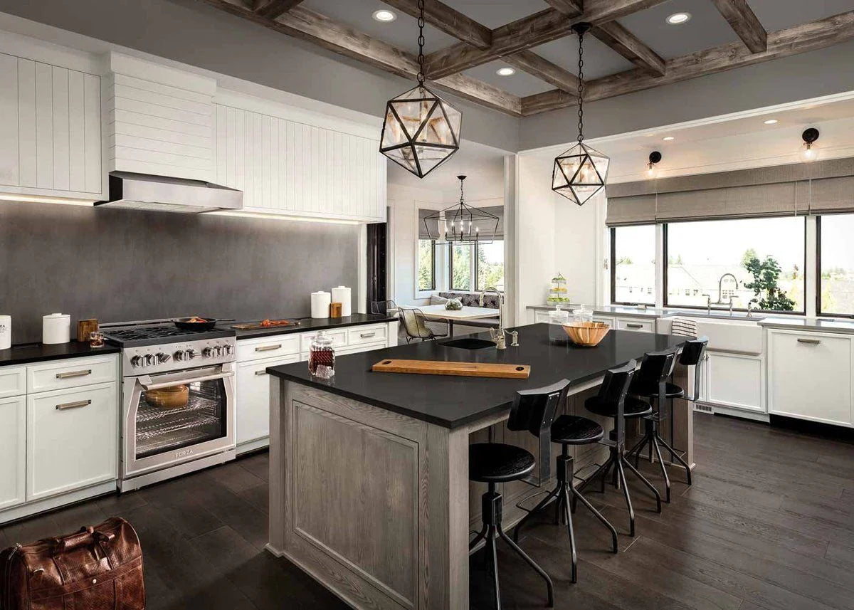 Stainless steel gas range installed in a modern kitchen