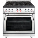 Forza 3-Piece Appliance Package - 36" Gas Range, Premium Range Hood, & 24" Dishwasher in Stainless Steel Appliance Package Forza 
