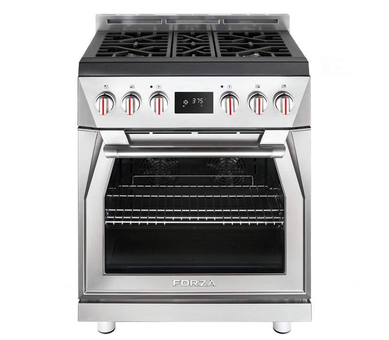 Forza 30-Inch Professional Dual Fuel Range in Stainless Steel (FR304DF)