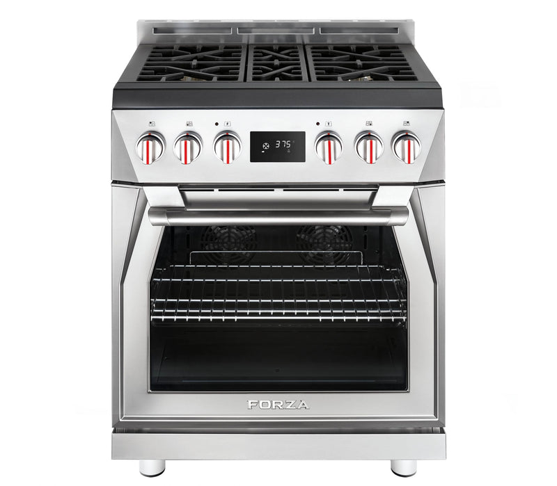 Forza 30-Inch Professional Dual Fuel Range in Stainless Steel (FR304DF