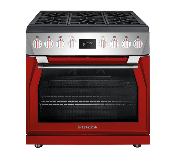Forza 36-Inch Professional Dual Fuel Range in Radicale Red (FR366DF-R)