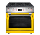 Forza 36-Inch Professional Dual Fuel Range in Ribelle Yellow (FR366DF-Y)