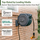 Giraffe Tools 1/2-Inch, 100 Ft. Retractable Garden Hose Reel, UV Resistant