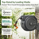 Giraffe Tools 62 Ft.- 155 Ft. Retractable Garden Hose Reel with Adjustable 9-pattern Nozzle