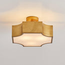 Parrot Uncle 3-Light Vintage Golden LED Semi Flush Mount Light for Entrance, Closet, Kitchen (BBW9279-3110V)