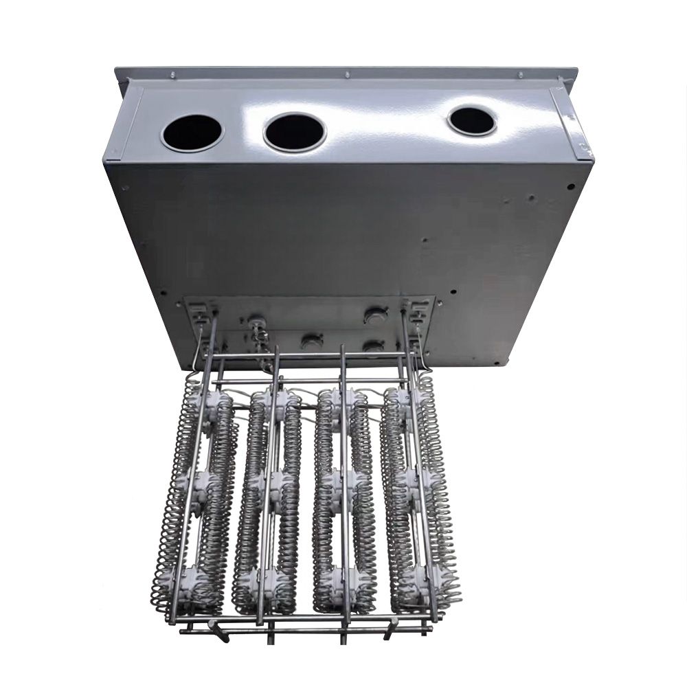 Metal heat kit unit with three round openings and exposed spring heating elements