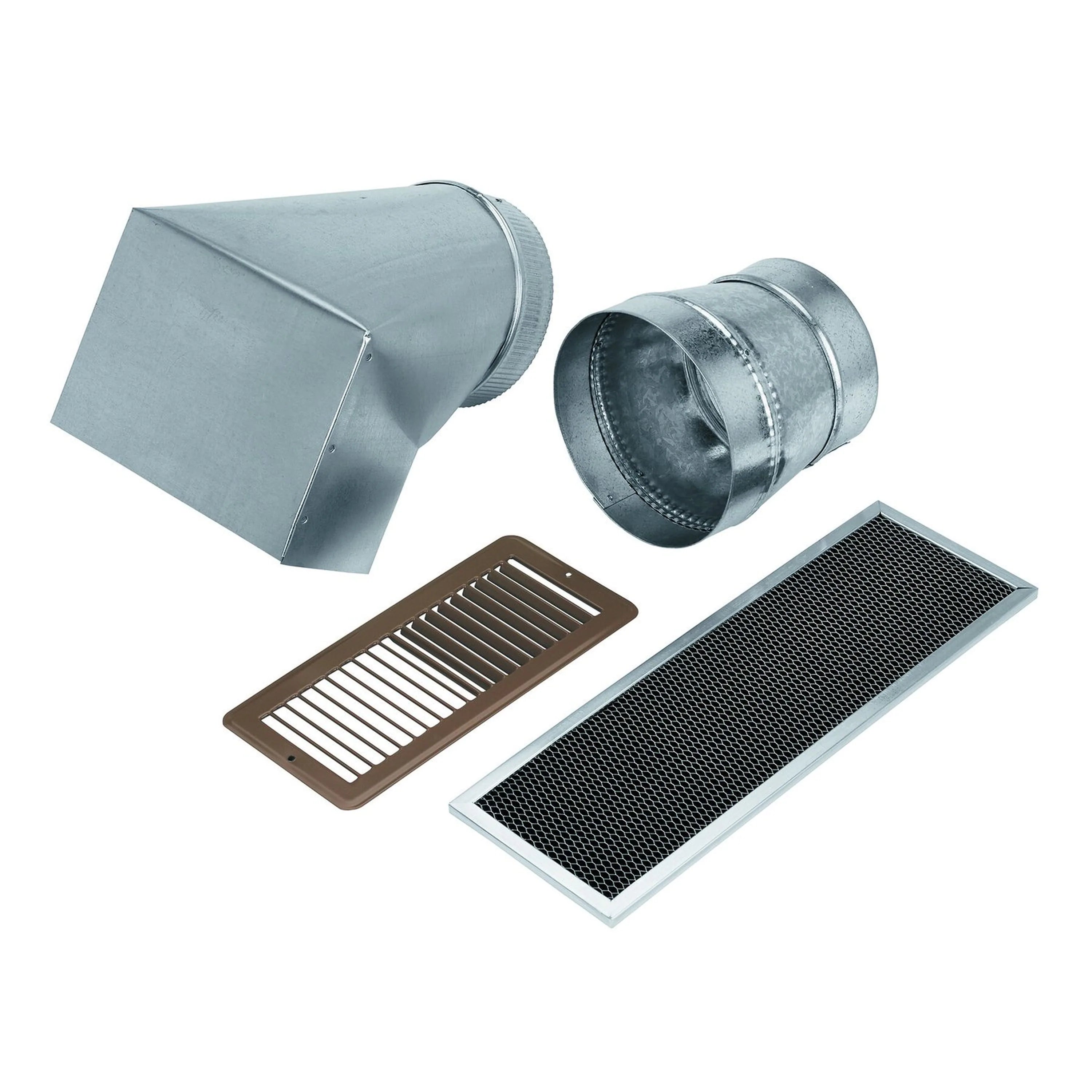 Broan-NuTone non-duct vent kit with metal ducts and mesh grille filters