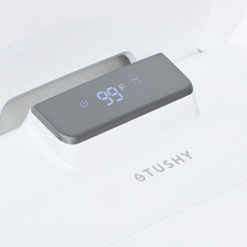 TUSHY Aura Smart Bidet Seat with Temperature Control for Seat, Water & Dryer, Instant Warm Water, Auto Open and Soft Close Lid