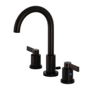 Kingston Brass NuvoFusion Widespread Bathroom Faucet with Brass Pop-Up, Oil Rubbed Bronze (FSC8925NDL)