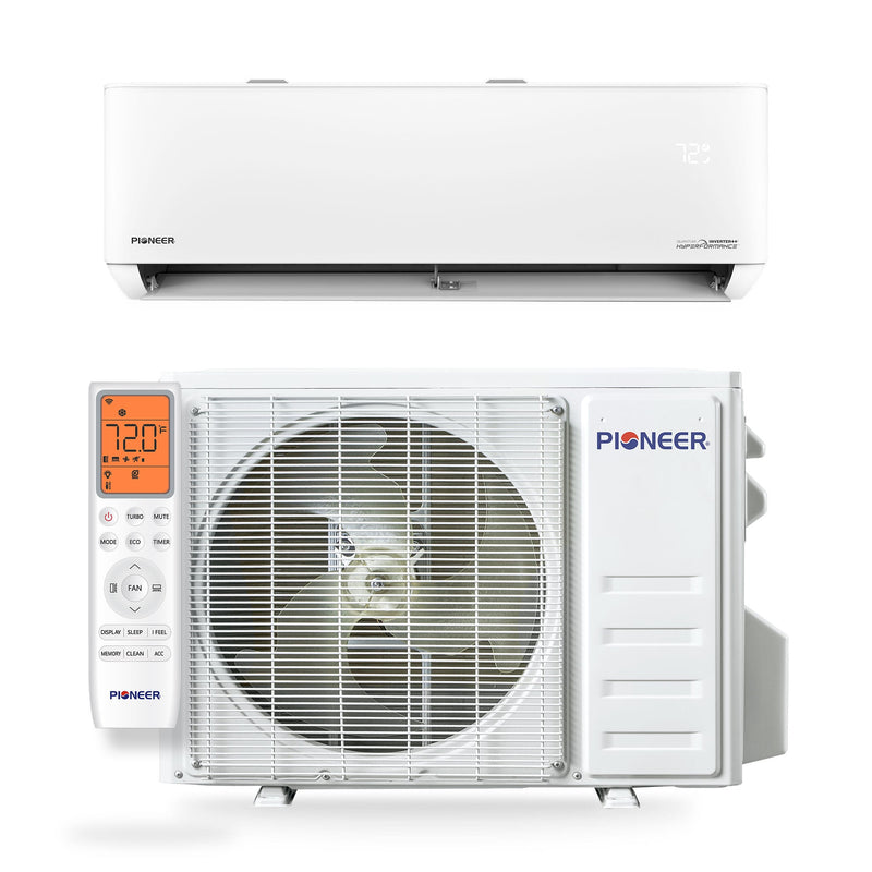 Pioneer® Quantum Hyperformance™ 12,000 BTU 25 SEER2 230V High-Wall Ductless Energy-Star Mini-Split Air Conditioner Inverter Hyper Heat Pump Full Set (WYT012GLSI25RH)