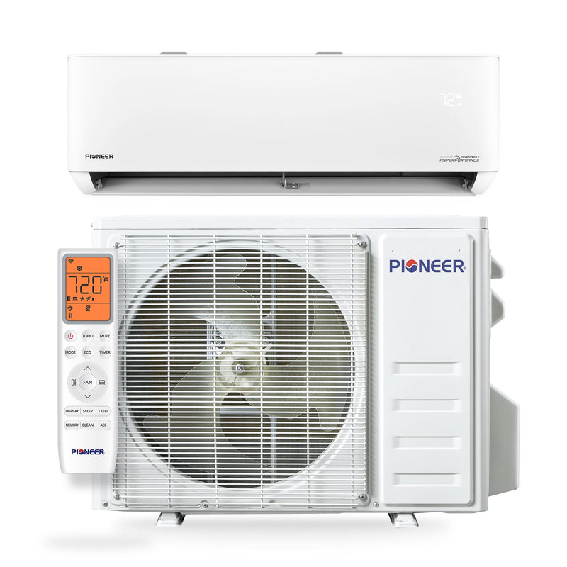 Pioneer® Quantum Hyperformance™ 24,000 BTU 23 SEER2 230V High-Wall Ductless Energy-Star Mini-Split Air Conditioner Inverter Hyper Heat Pump Full Set (WYT024GLSI25RH)