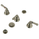 Kingston Brass Magellan Three-Handle Bidet Faucet with Brass Pop-Up, Brushed Nickel (KB328)