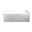 Kingston Brass Aqua Eden 60" Acrylic Rectangular 3-Wall Alcove Tub with Anti Skid and Right Hand Drain Hole, Glossy White (VTAP603216R)