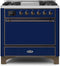 ILVE 36-Inch Majestic II Dual Fuel Range with 6 Burners and Removable Griddle with 3.5 cu. ft. Solid Door Oven in Blue (UM09FDQNS3MBB)