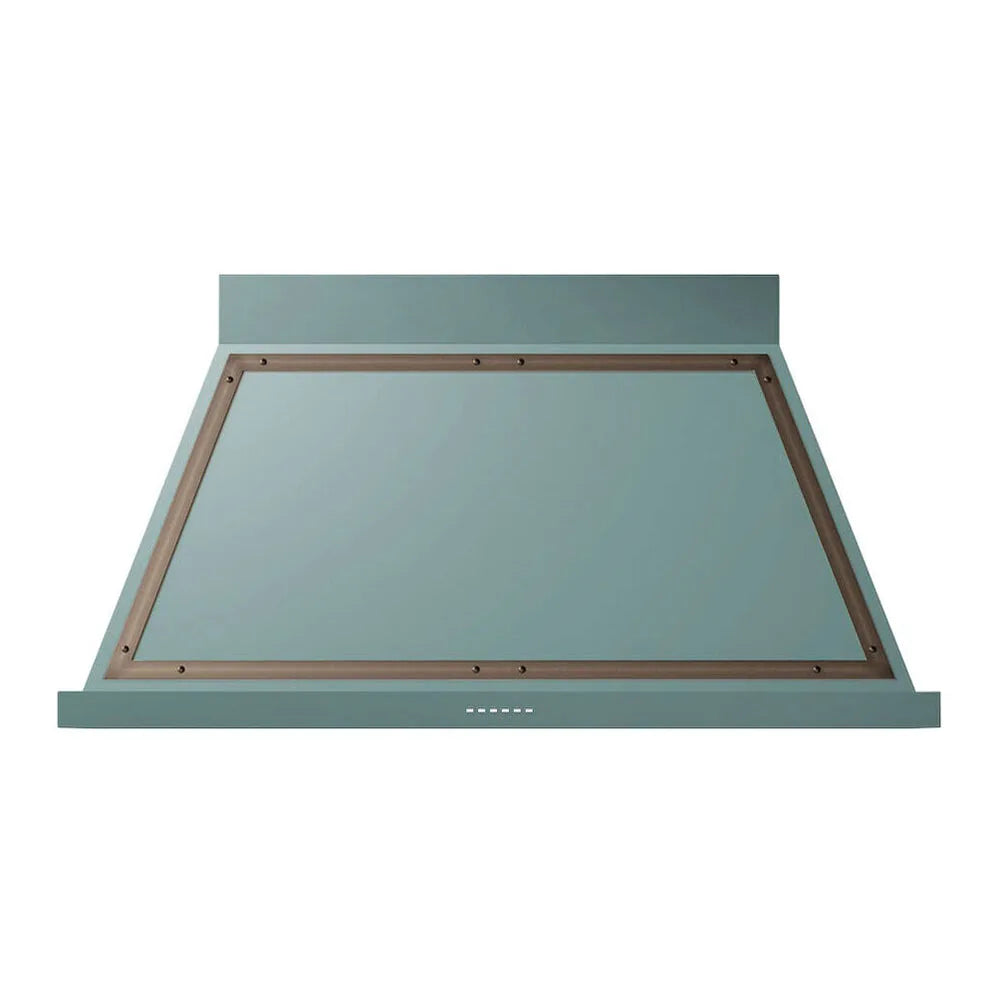 ILVE Nostalgie II 48-Inch 600 CFM Wall Mounted Range Hood in Mediterranean Mint with Burnished Bronze Trim (UANB48MMB)
