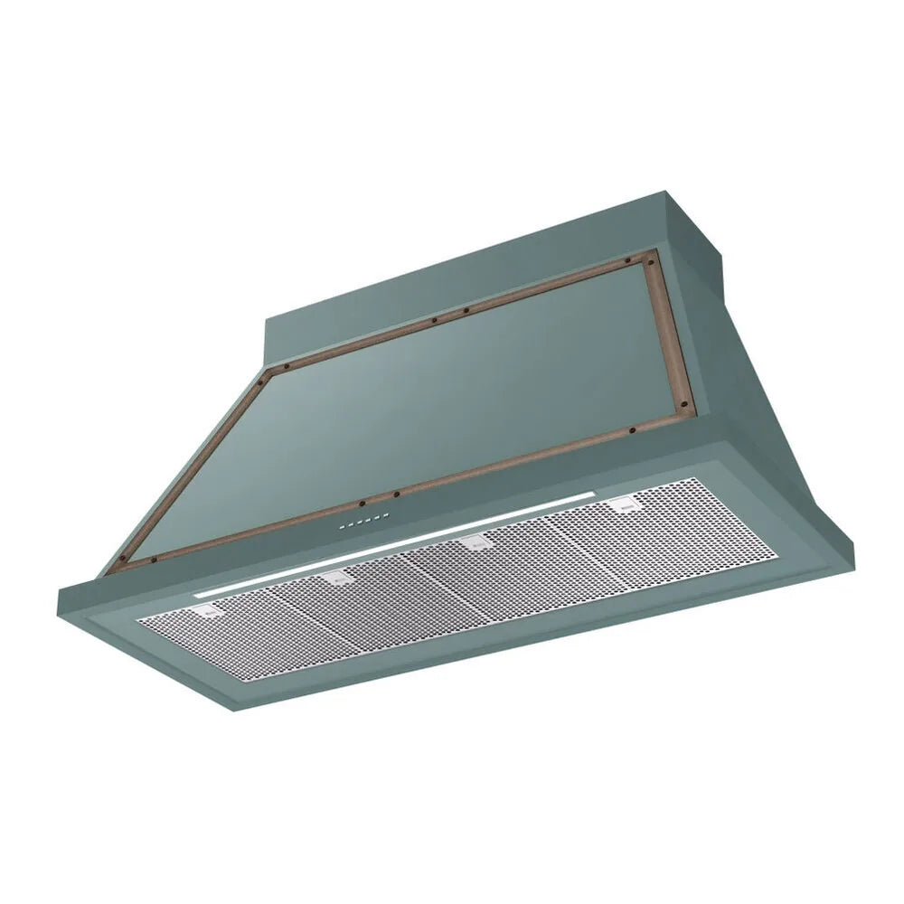 ILVE Nostalgie II 48-Inch 600 CFM Wall Mounted Range Hood in Mediterranean Mint with Burnished Bronze Trim (UANB48MMB)