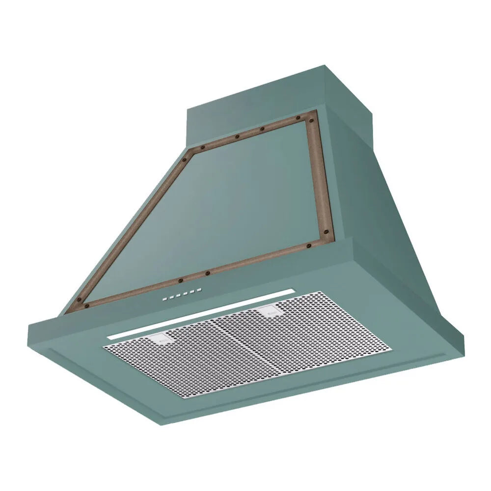 ILVE Nostalgie II 30-Inch 600 CFM Wall Mounted Range Hood in Mediterranean Mint with Burnished Bronze Trim (UANB30MMB)