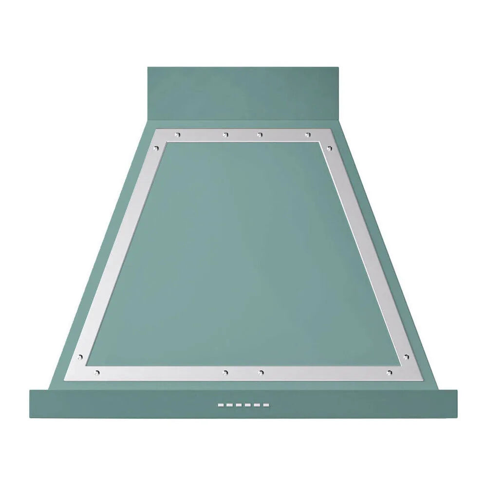 ILVE Nostalgie II 30-Inch 600 CFM Wall Mounted Range Hood in Mediterranean Mint with Chrome Trim (UANB30MMC)
