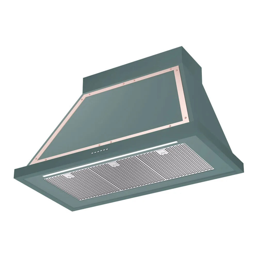 ILVE Nostalgie II 40-Inch 600 CFM Wall Mounted Range Hood in Mediterranean Mint with Copper Trim (UANB40MMP)